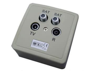 Wand contactdoos, Radio, TV, Sat Wand contactdoos, Radio, TV, Sat